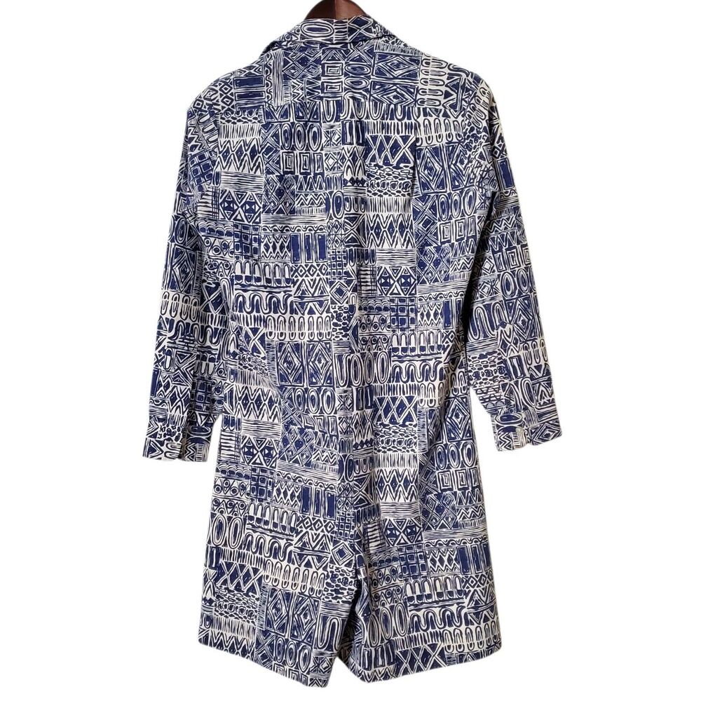 Vintage John Meyer Of Norwich Pleated Romper Size 12 Geometric Print Button Up - Picture 5 of 11
